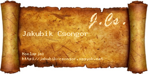 Jakubik Csongor névjegykártya