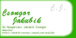 csongor jakubik business card